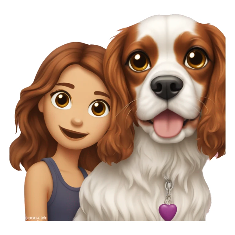 Cavalier King Charlie’s spaniel with girl sticker