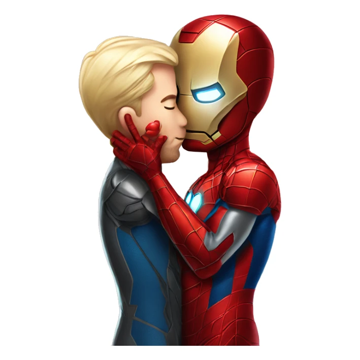 Iron Man kissing spider man  sticker