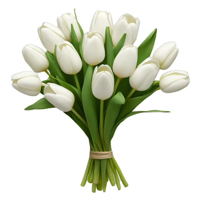 Bouquet of white tulips sticker