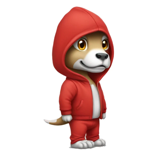 White trex wearing red hoodie  sticker