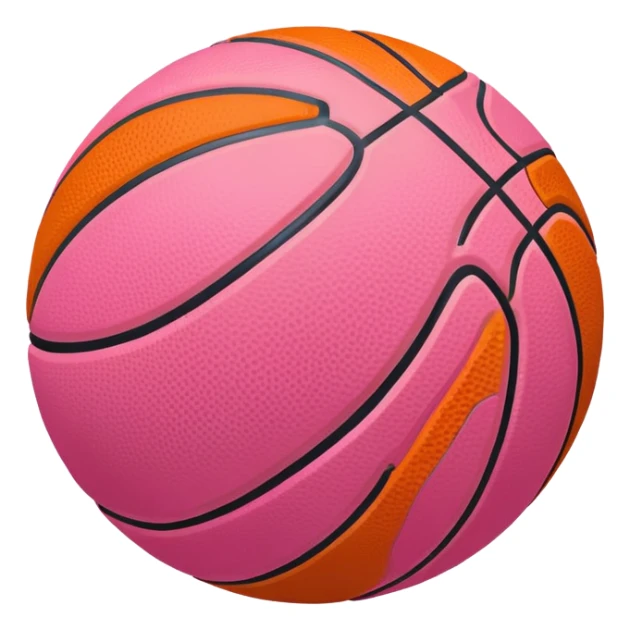 Pink and orange basketball  sticker