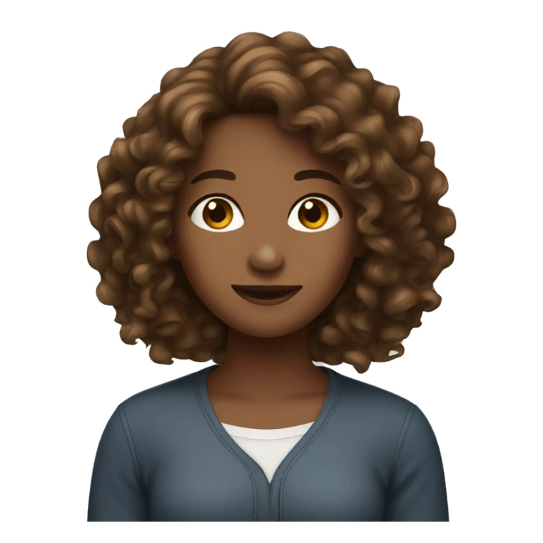 long brown curly hair girl sticker