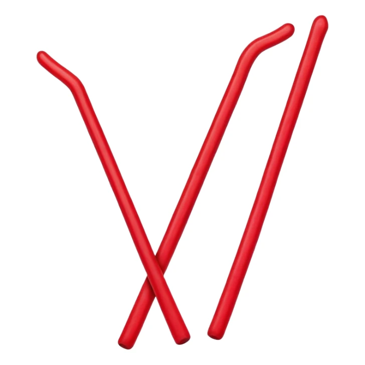 Beijing Sweetened Hawthorn Strips sugar glazed red sticks, simplified emoji style with bold outlines and bright colors, cartoon style traditional Bing Tang Hu Lu Si sticker