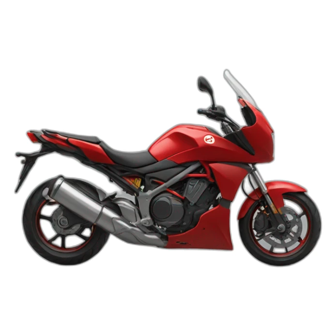 moto roja con una persona ensima sticker