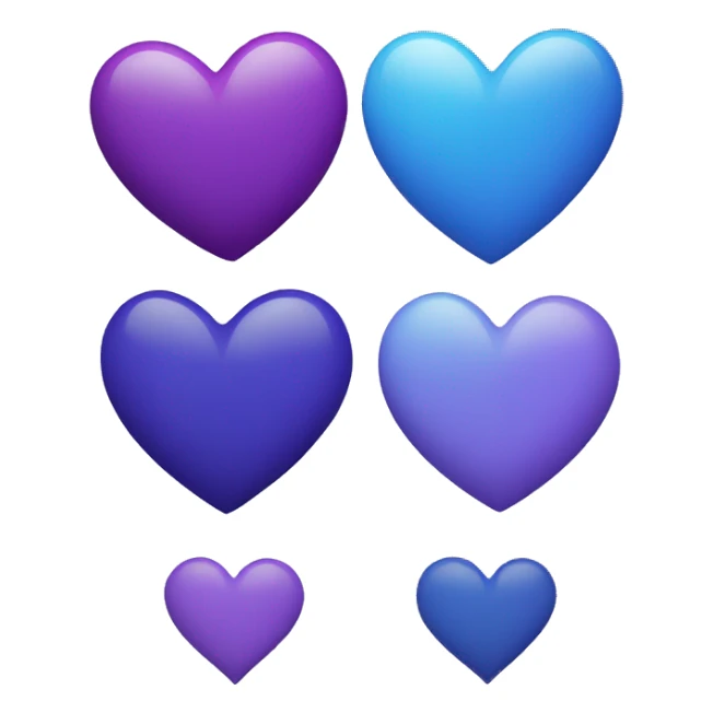 Blue and purple heart  sticker