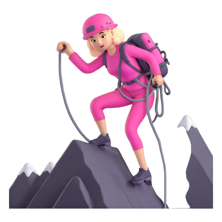 woman in pink clothes mountain climbing sticker