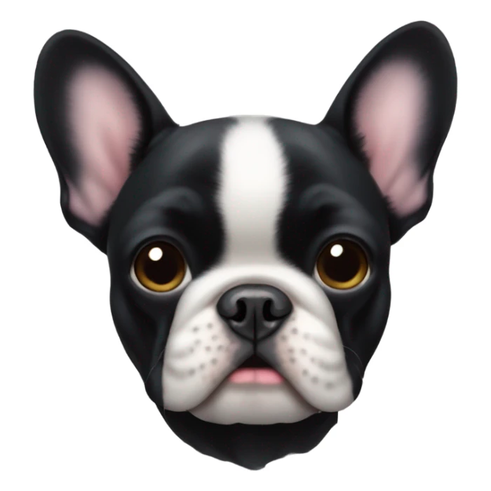 A black French bulldog with fluffy face fur  sticker