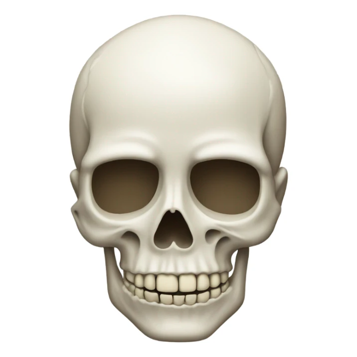Skull emoji with right side of head  sticker