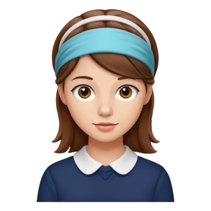 Preppy girl with brown hair sticker