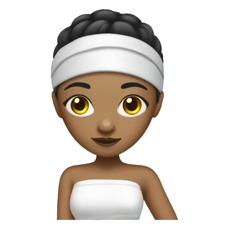 girl with light skin at the spa with eye mask sticker