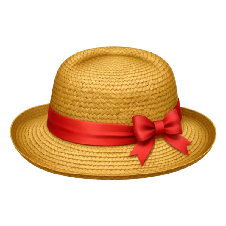 Chapeau de paille avec ruban rouge sticker