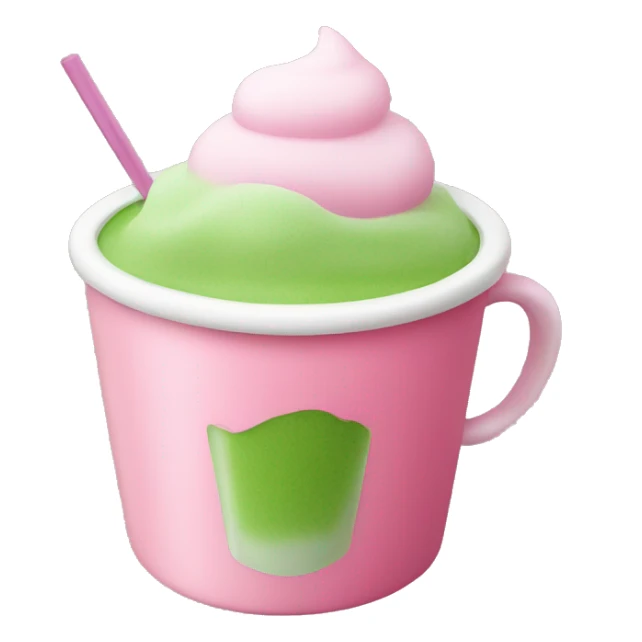 normal Large cup, pink drink, green matcha foam on top  sticker
