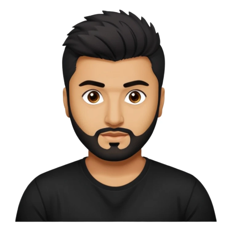 ipretty bratz emoji of arjun kapoor wearing a black tee,  sticker