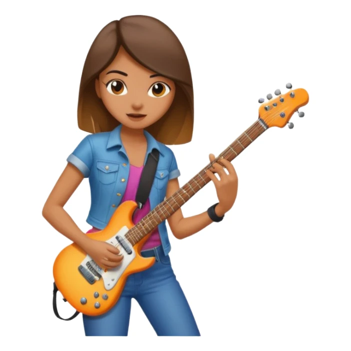 A cool girl playing the electric guitar  sticker