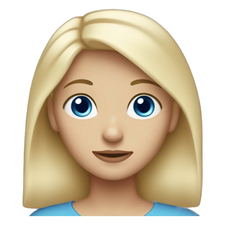 Blonde girl with short bobline and blue eyes  sticker