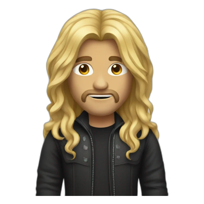 male heavy metal designer with long hair sticker