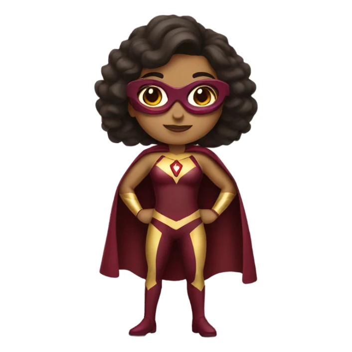 Hispanic woman superhero garnet and gold sticker