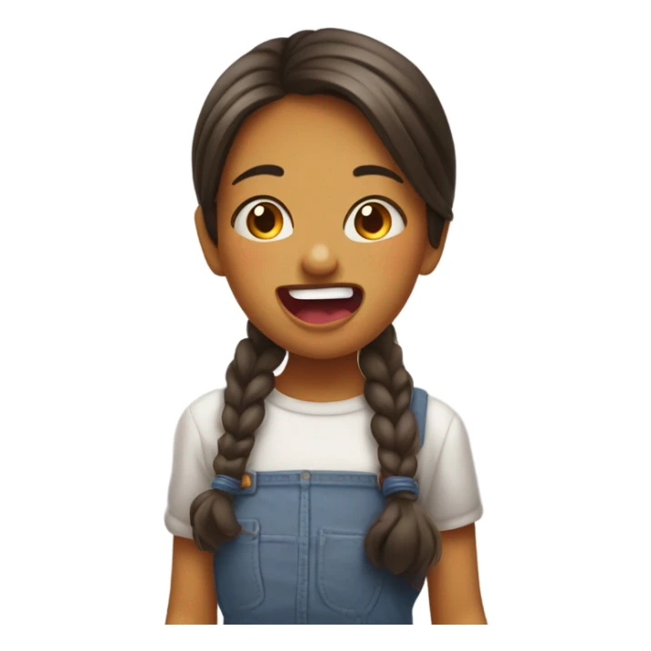 Girl sticking out her tongue on  sticker