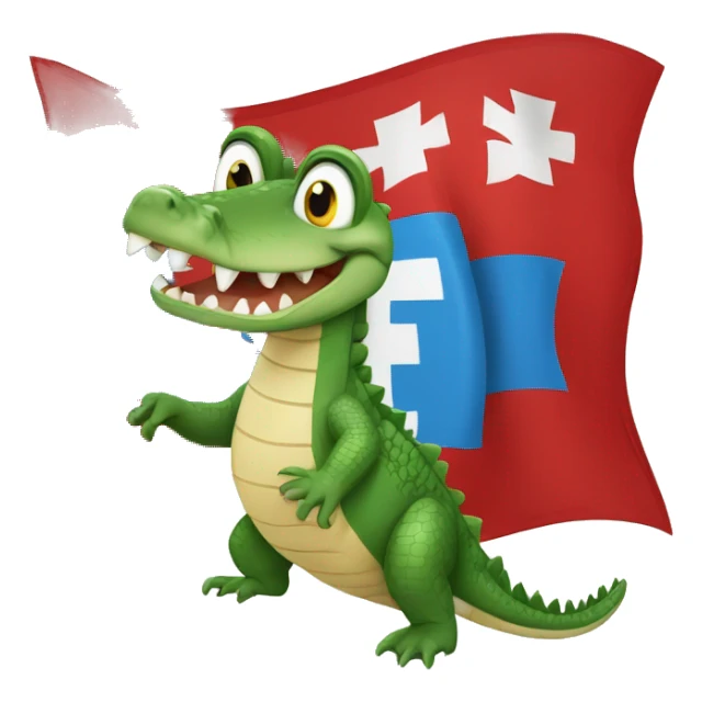 Un crocodile avec le drapeau de la suisse  sticker