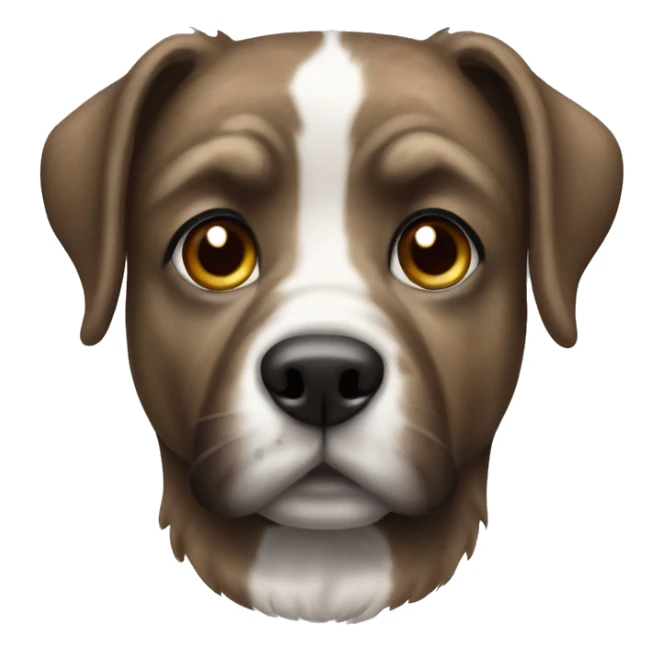 dog with brindle fur, long nose, white stripe between eyes sticker
