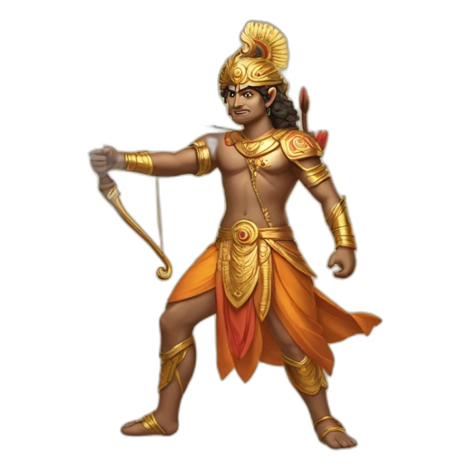 Mighty Arjuna Hindu epic with his bow and arrow sticker