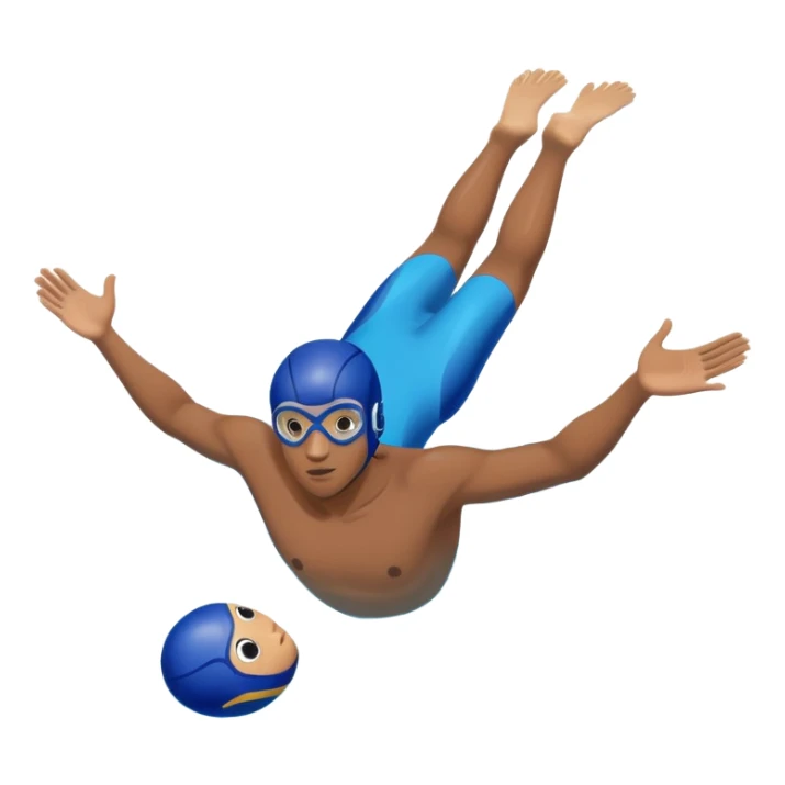 determined pool diver dives into a pool of confidence blue water  sticker