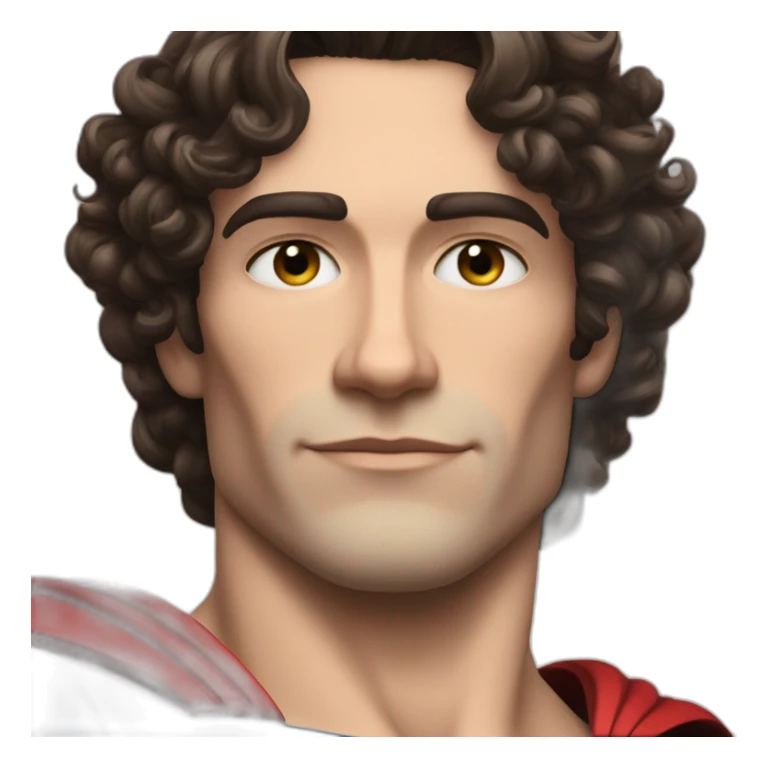 superman curly brunette blue ayes sticker