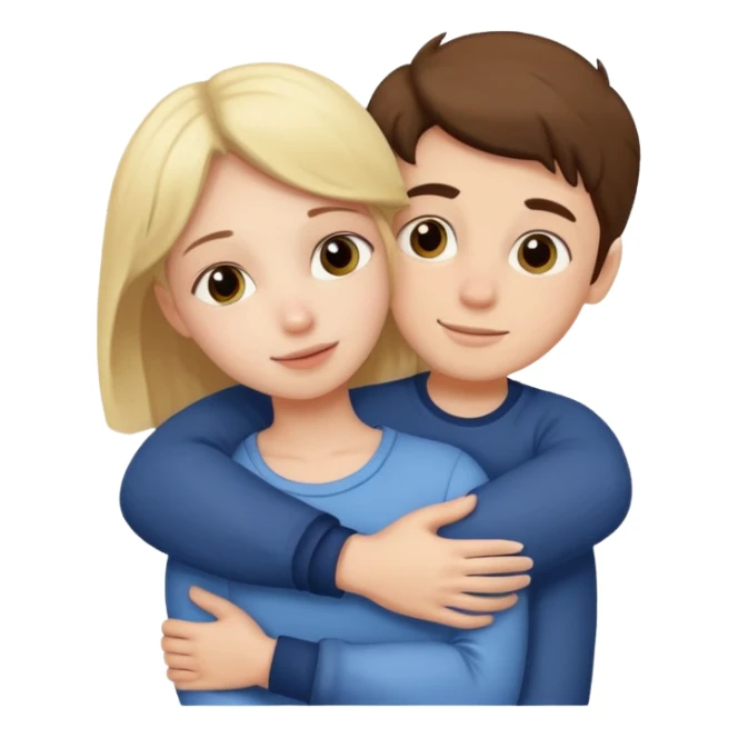 Fille qui fait un câlin à un garçon  sticker