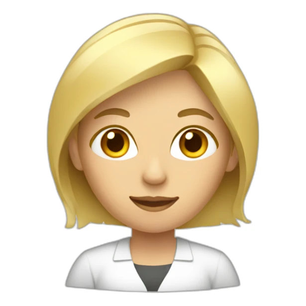 women with blonde hair filling paperwork sticker