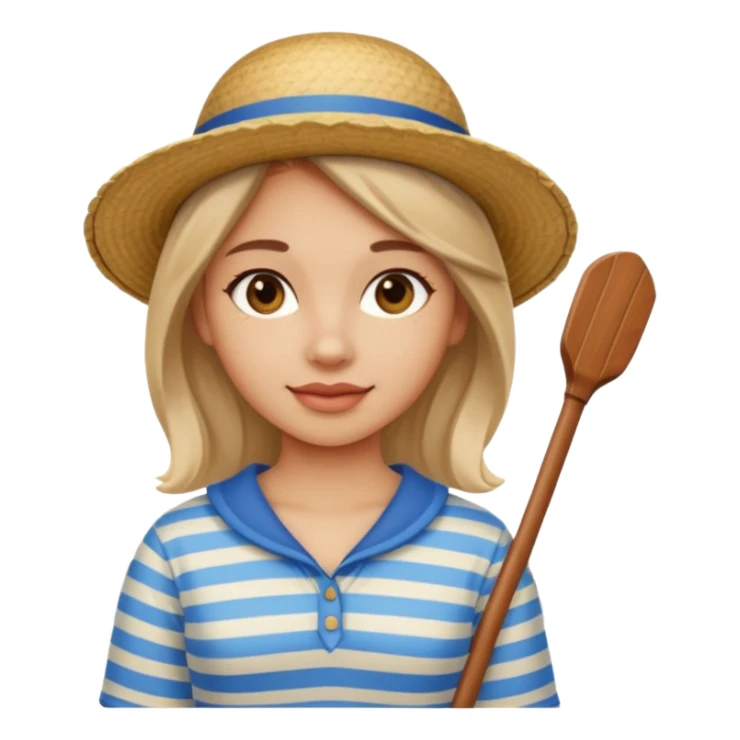 venice gondolier girl sticker