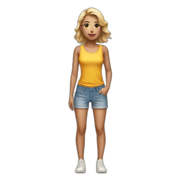 Beautiful girl wearing short pants  sticker