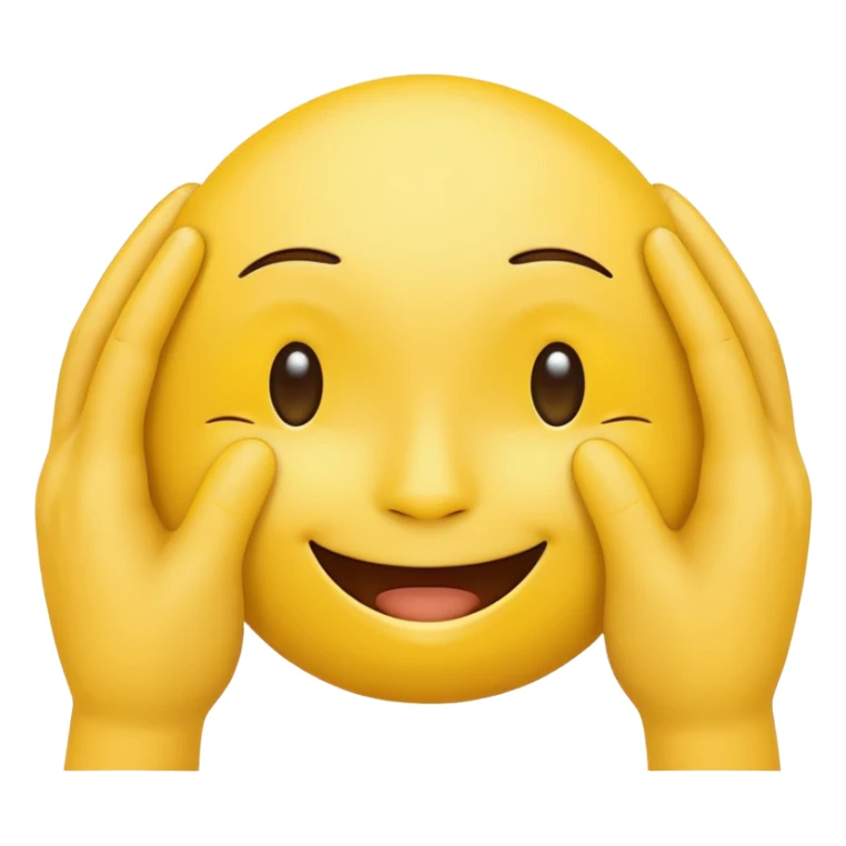 yellow emoticon with hands covering the eyes shieled from slight sticker