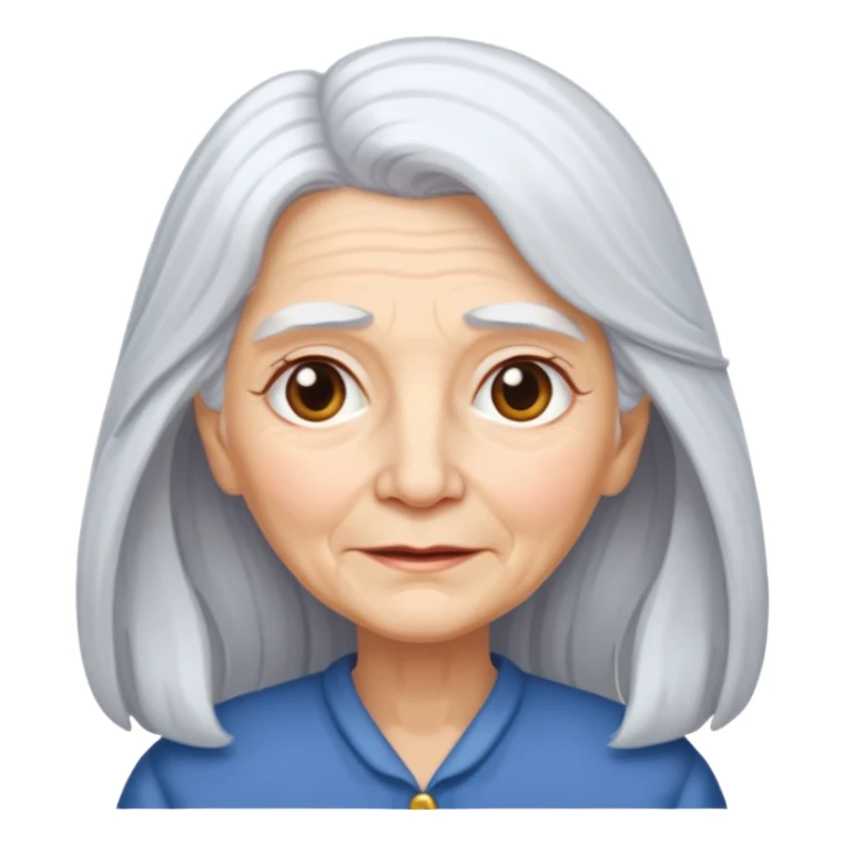 long hair grandma sticker