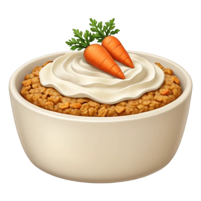 carrot cake oats baked oats in a bowl like oat meal  sticker