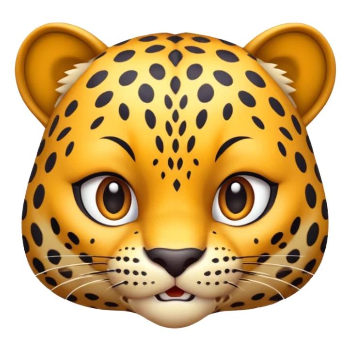 exotic leopard character, spotted fur, cute fierce face, 3D cartoon, mobile game icon style, clean background, no text, no watermark
 sticker