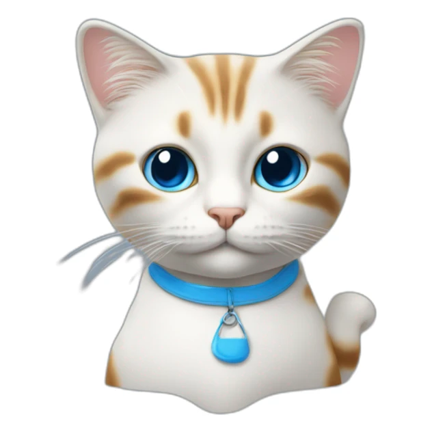 Un chat bleu avec un champignon blanc sur la tête sticker