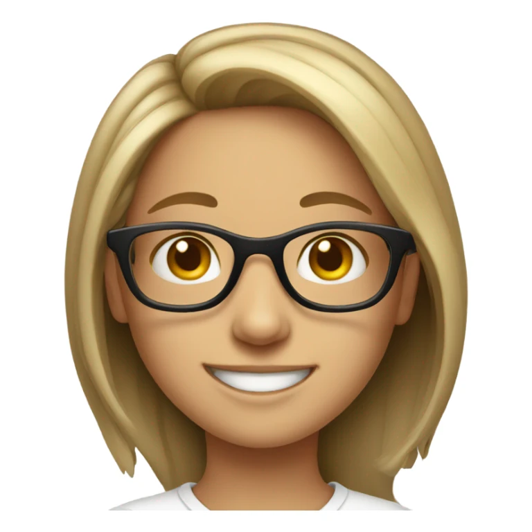 smiling girl with glasses sticker
