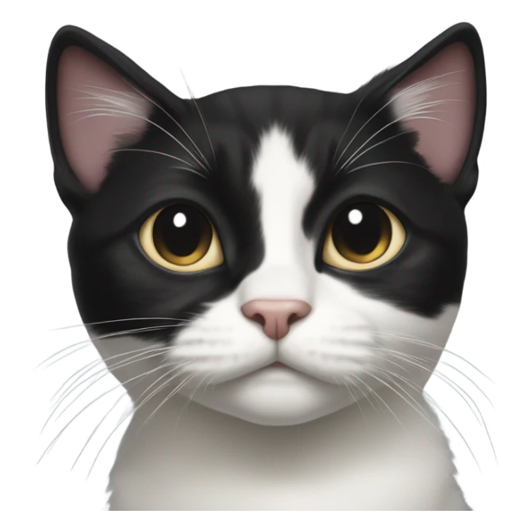 Tuxedo cat with round black blotch  under whiskers sticker