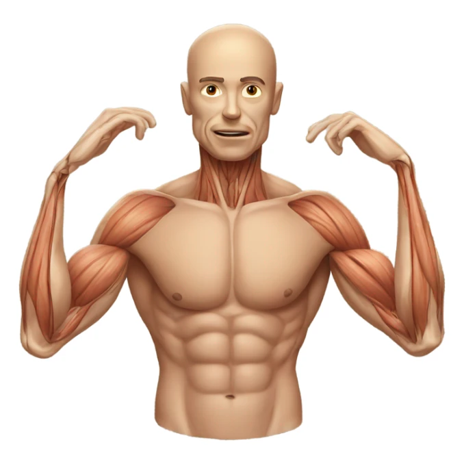 a thin body with draw anatomy muscles sticker