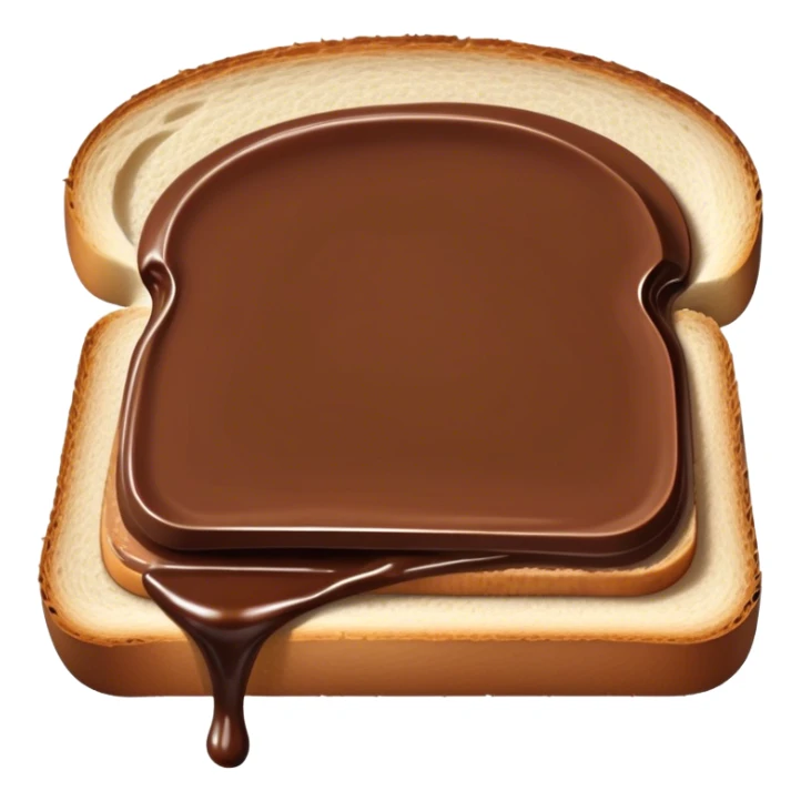 slice of bread with a spread of nutella sticker