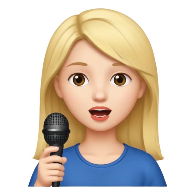 GIRL SINGING A SONG, HOLDING THE MIKE IN HAND sticker