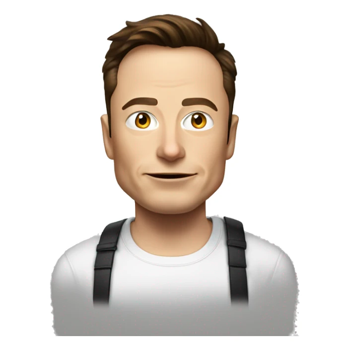 Elon musk wearing a T shirt with the X logo on it sticker