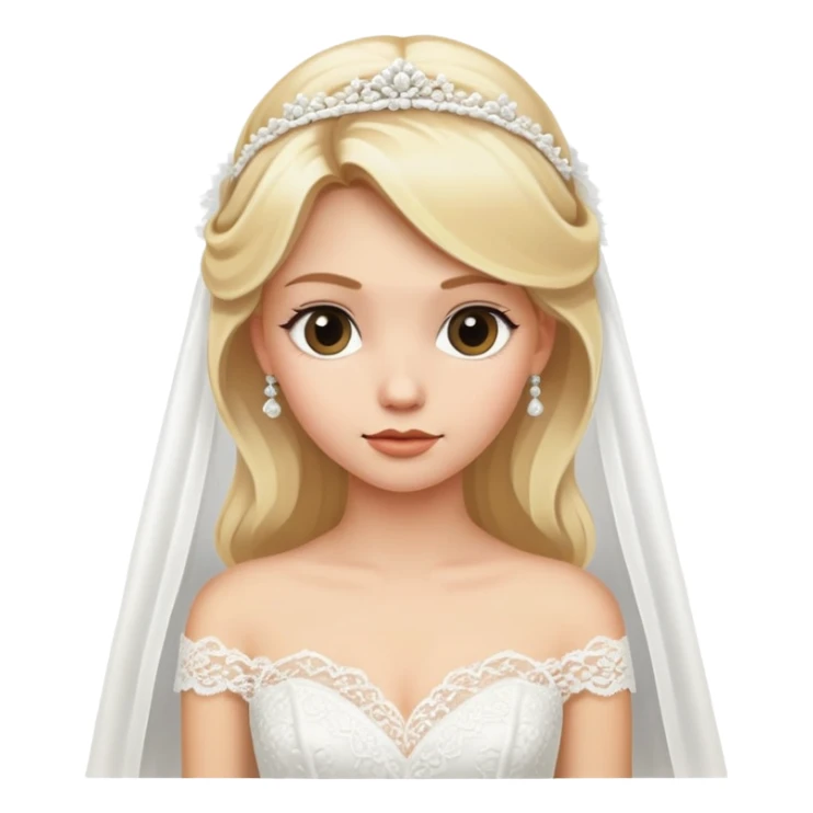 Blonde girl wearing wedding dresses  sticker
