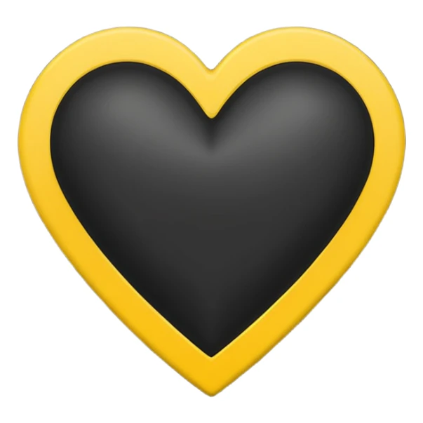Black heart with yellow road stripe in center sticker