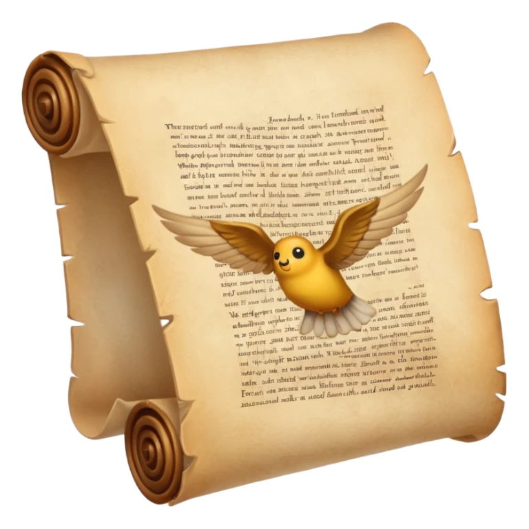 create an emoji of a flying scroll sticker