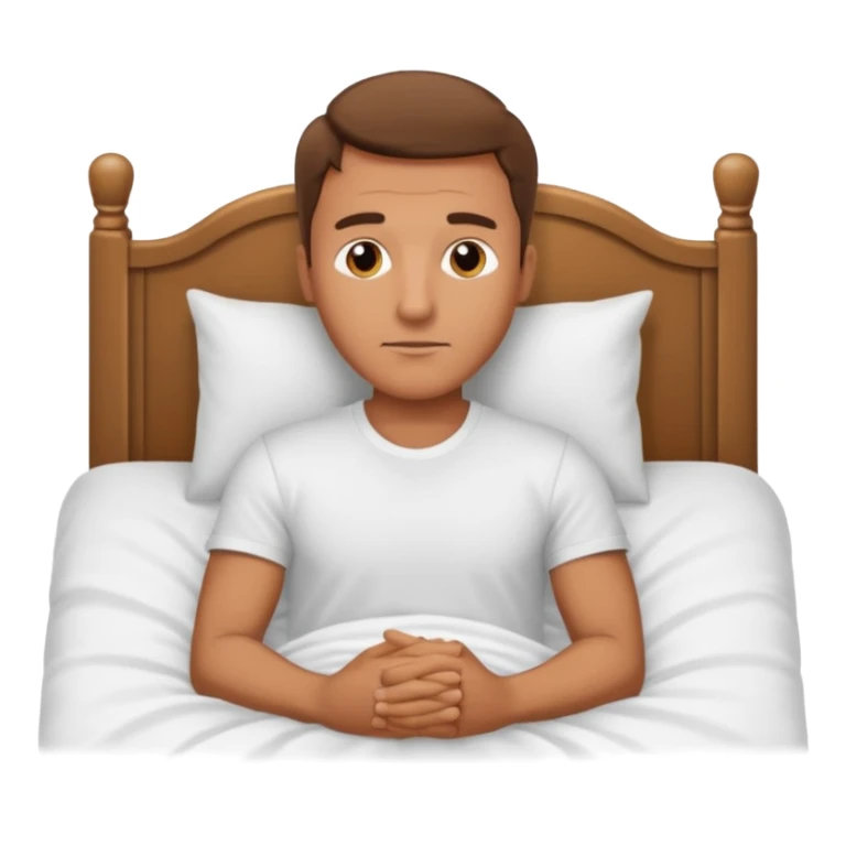 Homem deitado na cama sem coberto sticker