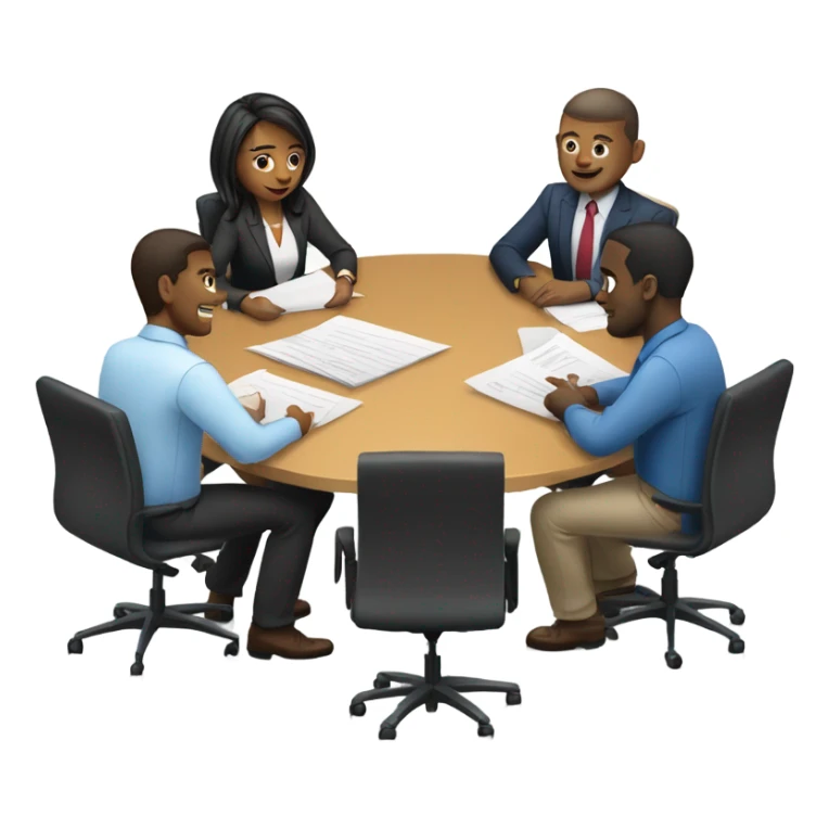 men and women work meeting at a table sticker