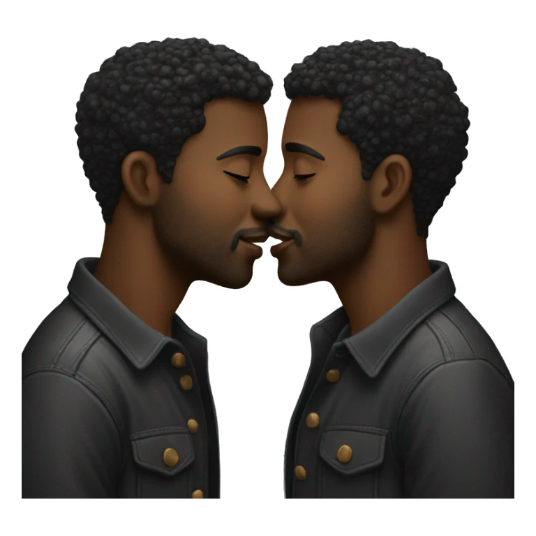 two gay men kissing (black men) sticker