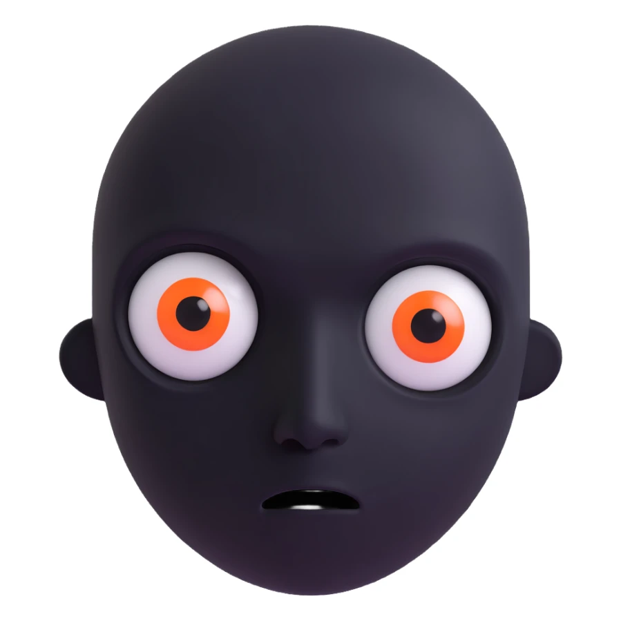 a faceless black head with only two intense, creepy eyes, unsettling and dark sticker