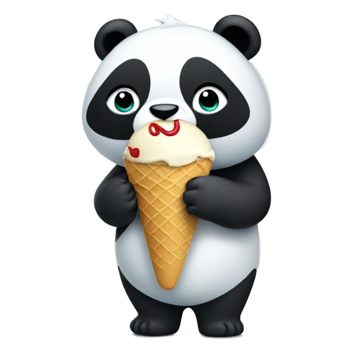 Panda eating ice cream sticker